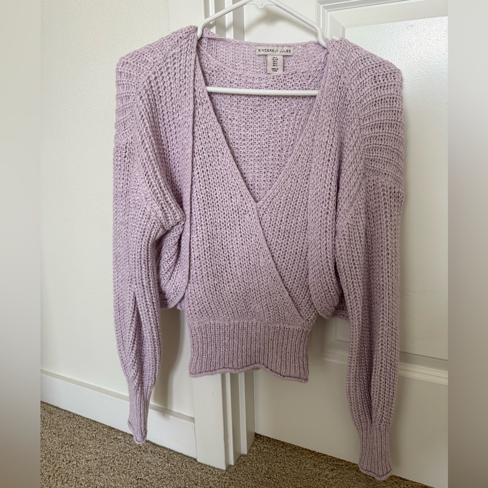 Sincerely Jules Lavender V-Neck Sweater